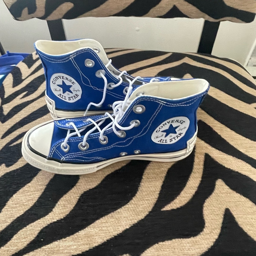 Converse Blue High-Top Sneakers with White Accents